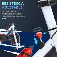 HOMCOM Bicicleta Estática Bicicleta de Fitness Pantalla LCD Asiento Manillar Ajustable Volante de Inercia 8kg Resistencia Regulable 103x53x110-114 cm Acero - details 5