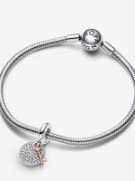 Pandora - Charm Doble Colgante "Llave DE LA Felicidad" en dos tonos - Plata de Ley, Baño de Oro Rosa de 14 K - details 0