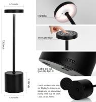 Lámpara De Mesa LED Táctil Recargable Luz Nocturna Para Escritorio Decorativa Para Restaurante Hotel Bar Bedroom Moderno - details 4