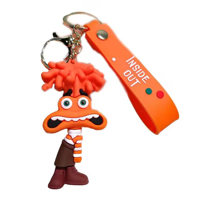 Figura De Acción 3D Anime Doll Brain Agent Team inside out Llavero De Dibujos Animados Anillo Colgante Regalo Pequeño Para Coche - 1