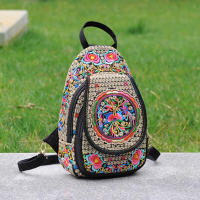 Mochila Mini Bordada Para Mujer Con Correa Desmontable Estilo Étnico Versátil Y Multifuncional Adecuada Para Cintura - details 2