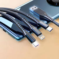 Cable De Carga Rápida 3 En 1 5A Braided Negro Compatible Con iPhone Xiaomi Samsung Oneplus Tipo-C/USB-C Con Tres USB-A Para iPhone - details 2