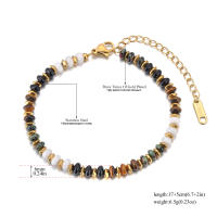 Pulsera De Cadena Con Piedras Naturales Coloridas Lokaer Para Mujer Joyería Bohemia De Acero Inoxidable Hecha a Mano B24096 - details 8