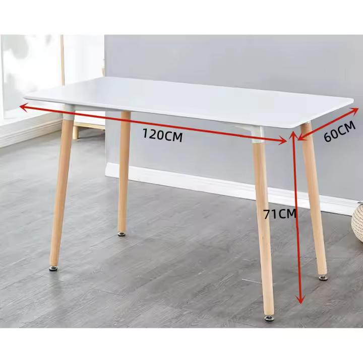 Mesa de comedor nórdica de rectángulo pata ancho comedor  para cocina, escritorio de estudio para el hogar,  mesa de centro de madera moderna, mesa cuadrado de oficina y conferencia, 120x60, 120x70 ,120x80cm - 1