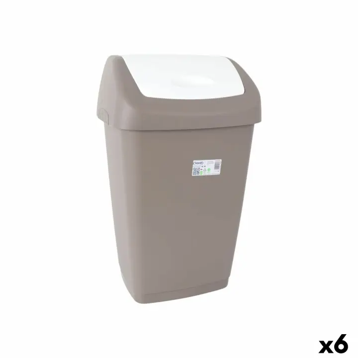 Papelera Tontarelli Aurora Gris 55 L (6 Unidades) - 1