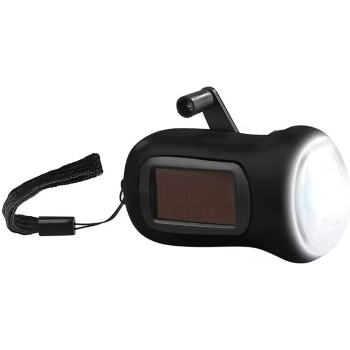Antorcha de dínamo solar, manivela recargable, antorcha LED portátil con energía solar, color aleatorio - 1