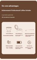 Molino De Café Eléctrico Cerámico Ajustable Para Uso Doméstico Y Al Aire Libre Con Tapa Desmontable Para Agregar Granos De Café - details 2