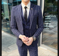 Traje De 3 Piezas Estampado De Rayas Y Cuadros De Alta Calidad - Traje Elegante Para Bodas Y Negocios Estilo Británico Con Chaleco Y Pantalones - details 30