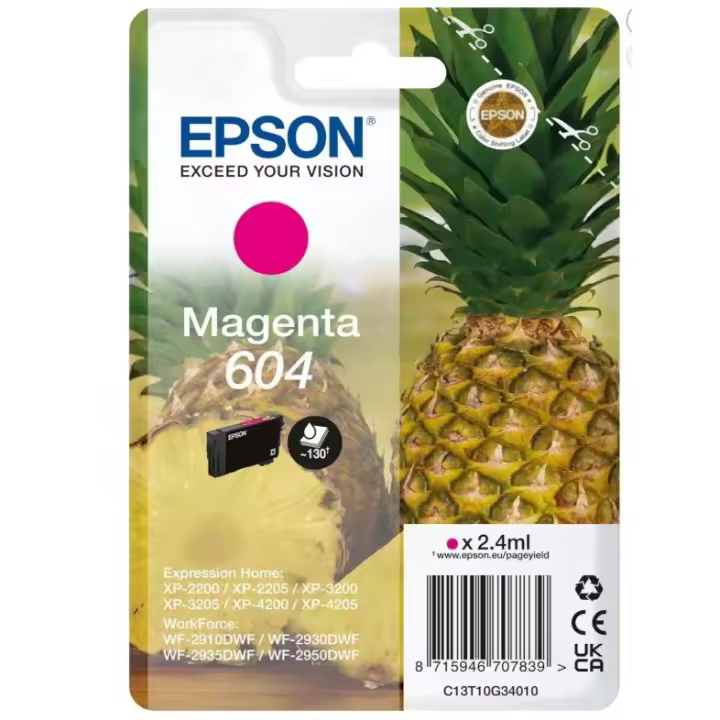Epson Tinta Original Cartucho Magenta 604 Tamaño Estándar - 1