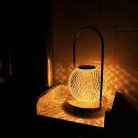 Lámpara De Mesa Vintage De Bola De Cristal Táctil Recargable Por USB Para Decoración De Dormitorio Luz Nocturna De Acrílico - details 4