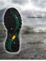 Zapatos De Senderismo Para Hombres HIKEUP De Cuero Suela De Goma Antideslizante Transpirables Malla Superior Tamaño 40-45 Color Negro Verde Caqui Gris - details 7