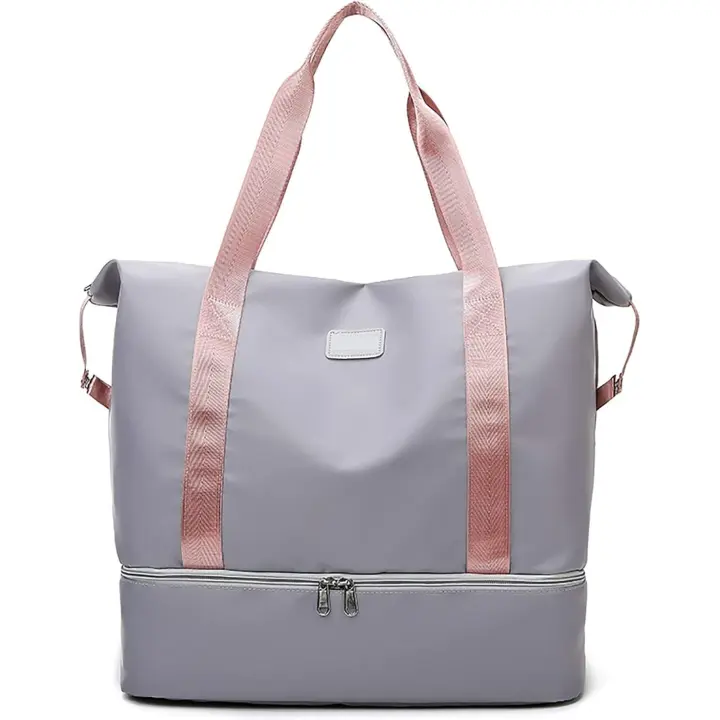 Bolsa de viaje type Lona, Bolsa de Hombre impermeable para fin de semanapara Mujeres y Hombres, Bolsa de viaje para Natación, Bolsa de Gimnasio, Bolsa plegable y expandible, Liviana - 1