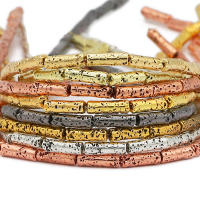 Cuentas De Espaciador De Lava Natural En Color Rosa Oro 13x4mm Redondas Para Fabricación De Joyas Pulseras DIY Plata De Bronce - details 2