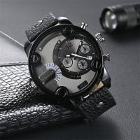 Reloj De Hombre CAGARNY 6819 Clásico Grande Cuero Resistente Al Choque Con Indicador De Fecha Y Agujas Marcadores Arábigos Reloj Casual Para El Día - details 5