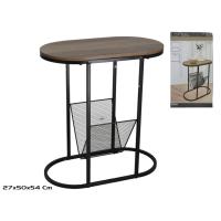 STARLEY-Mesa Auxiliar De Madera, Balcón Mesa De Ocio Mesa De Doble Uso Estante De Flores Multifuncional Y Revistero Sofá Mesa Auxiliar,50X27X54.5CM - details 3