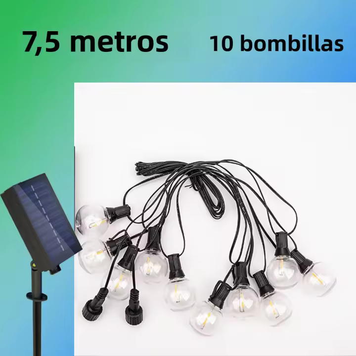 Luces De Cadena De Globos LED G40 Solar Para Exterior Decoración De Fiesta Y Jardín Lámpara De Calle Fairy Para Boda Y Vacaciones IP66 Impermeables - 1
