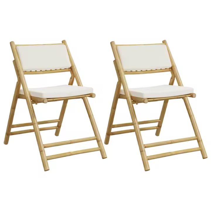 Sillas de bostró con 2 UDS Bambú Blanco Cream - 1