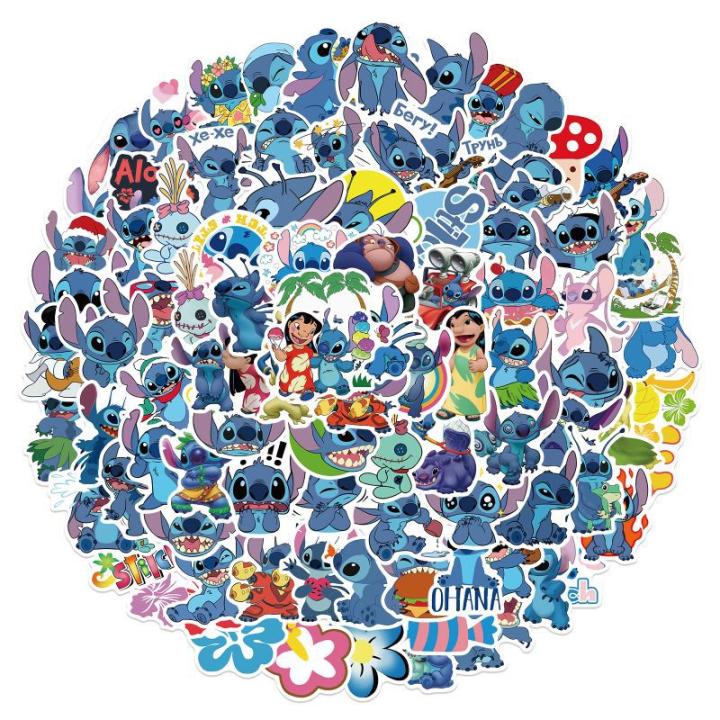Set de 100 Pegatinas de Stitch Impermeables,Stickers Infantiles, Stickers para Niños, Niños, Botellas de Agua, Monopatín, Portátil, Bicicletas, Scrapbooking, Ideal para Regalos y Fiesas de Cumpleaños