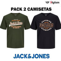 Jack & Jones hombre Pack 2 camisetas de Algodón Mod JJELOGO Ajuste Regular Moda Casual Informal Primavera Verano REF 254862 - details 3