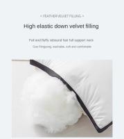 Almohada De Cuello Para Adultos Minimalista Y Elegante De Color Sólido Núcleo De Pluma Velours No Colapsante Para Descanso En El Hogar Cuidado Del Cuello - details 1