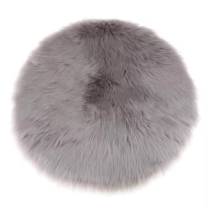 Alfombra De Cuero De Oveja Sintético Redonda Con Pelo Grueso Lavable En Máquina Decoración Hogar Moderna Suave Y Estilosa Para Sala De Estar Alfombra Antideslizante Para Bebés Y Niños - 1