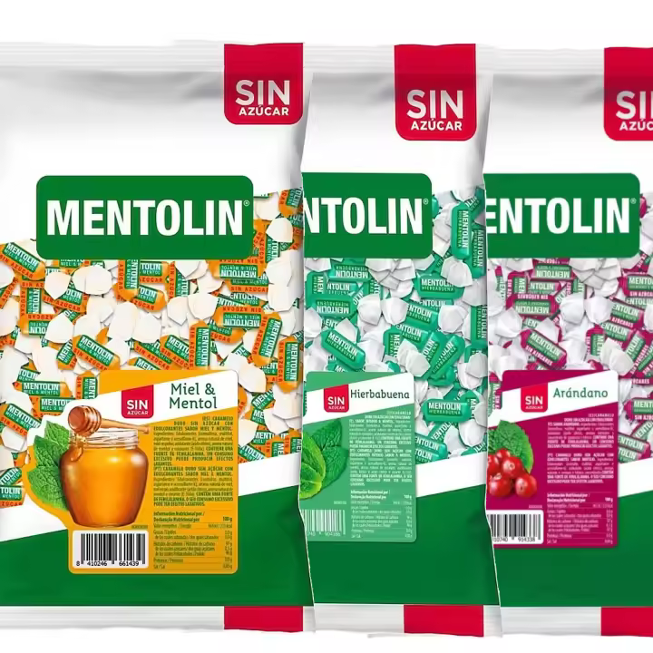 MENTOLIN PACK 3 Kg caramelos sin azúcar duros Miel Mentol & Hierbabuena & Arandano - 1