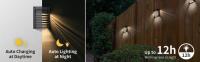 SOMY Lámpara solar, luces solares para cubierta de valla – Luces de pared LED inalámbricas con energía solar IP54, impermeable, modo de respiración/constante, luces solares automáticas para lámpara solar de patio - details 1