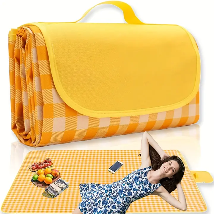 Manta De Picnic Exterior Plegable De 79\"x79\", Grande Y Portátil Para Playa Y Camping Material Oxford Adecuada Para Barbacoas En Parques - 1