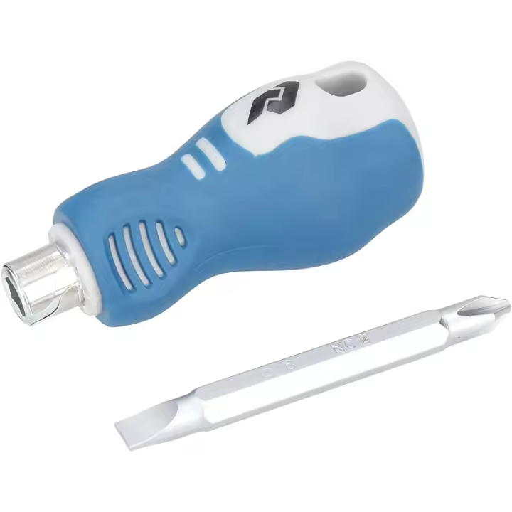 Destornillador Corto Reversible Ferrestock con Vástago de Doble Punta - 1