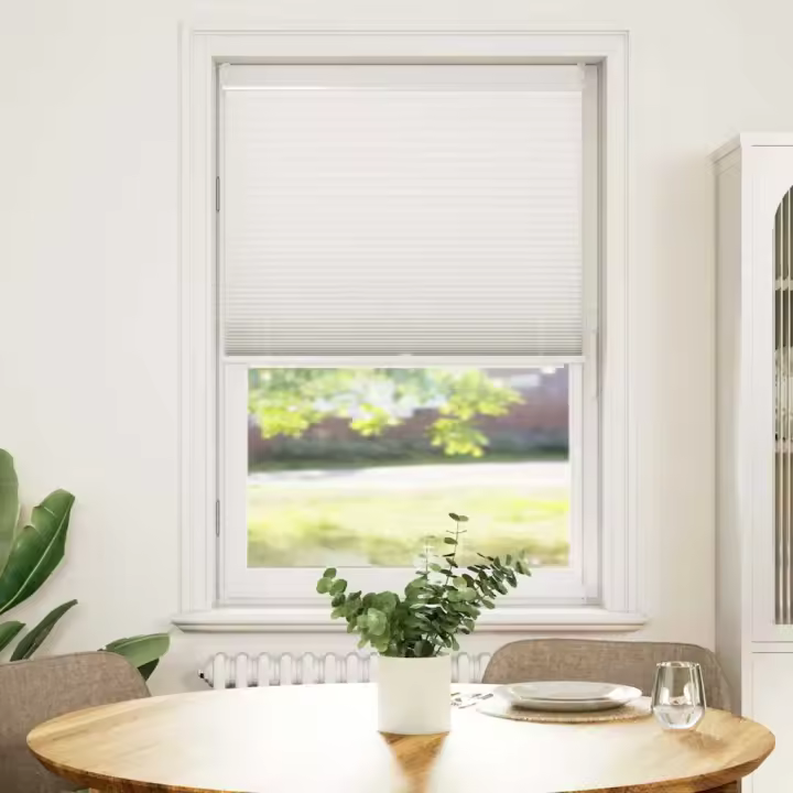Plisse Persiana Cortina Plisada 90X100cm en color Blanco/Crema | protección solar decorativa para ventanas hogar oficina dormitorio fácil de instalar - 1