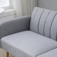 HOMCOM Sofá Cama de 2 Plazas Tela con Respaldo Ajustable en 3 Posiciones Reposabrazos Desmontables y Patas de Madera Sofá Doble Moderno para Salón Oficina 173x75x73 cm - details 4