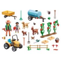 Tractor con cisterna Playmobil (71442) con cosecha y figuras de animales de granja Country - details 1