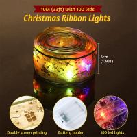 Luces De Navidad LED Cadena De Tules Con Borlas Adornos De Árbol De Navidad Decoración Para El Hogar 2024 Navidad Natal Año Nuevo 2025 - details 14