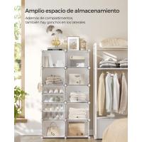 Zapatero modular con 10 compartimentos, mueble de plástico versátil con puertas, estructura de acero, cubos de 30x40x30 cm - details 1