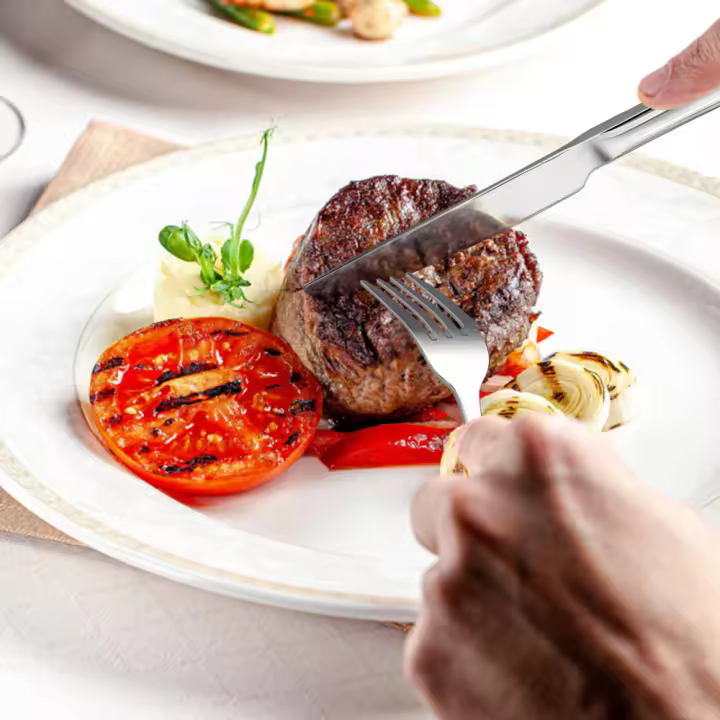 Juego De 2 Cuchillos Para Carne Con Forma De Flor, Cuchillo De Acero Inoxidable Dentado Para Mantequilla Y Carne Para El Hogar, Cocina, Restaurante, Hoja Festoneada Y No TóXico, Lavable En Lavavajillas 2025 Nuevo Caliente - 1