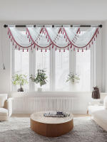 Valance Transparente Para Ventana En Blanco Romántico Con Bolso Para Percha Decoración De Puerta Y Ventana Para Sala De Estar Material 100% Poliéster - details 12