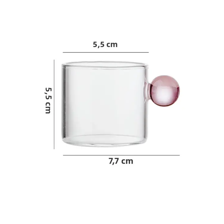 Taza De Café Expresso De Vidrio Pequeña Con Asa Y Taza Para Casa Decoración De Mesa Jugo De Carne Café Té Agua Eco-amigable - 1