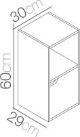 MIRAMAX-MUEBLE 1 PUERTA Y 1 BALDA BLANCO 30 x 29 x H60 cm - details 2