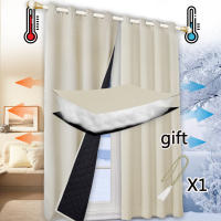 Cortinas De Algodón Aislantes Térmicas Y Antipolvo Para Dormitorio Negro 100% Cortinas Calefactoras Y Anti-Viento Con Aislamiento Acústico - details 6