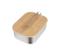 Caja Bento De Acero Inoxidable 900ML Con Tapa De Madera Para Camping Picnic Pesca Al Aire Libre Soporte Para Tetera Y Tabla De Cortar - details 8