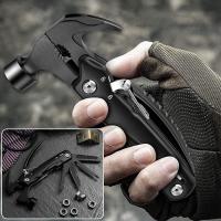 Martillo De Sobrevivencia Multifuncional 12 En 1 Para Camping Caza Senderismo Herramienta De Emergencia Para Coche Accesorios - details 4