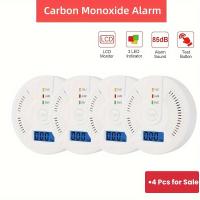 4pcs Alarma de CO con Batería y Lecturas en Tiempo Real - Fácil Operación para la Seguridad en Cocina y Almacén - details 1