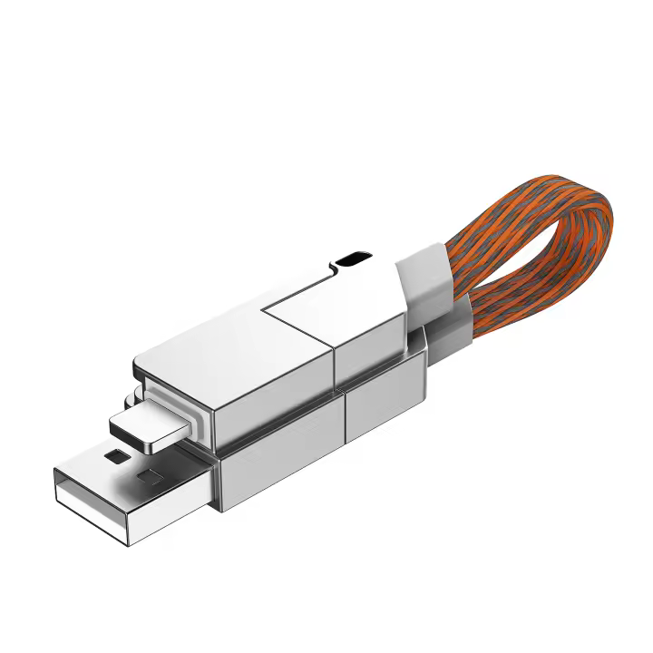 100W 4-en-1 Typo-C Llavero de carga rápida portátil para iPhone Samsung con 27W Cable DE DATOS Llavero explosivo - 1