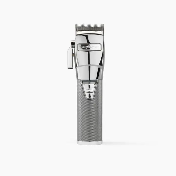 BabyLiss Pro Máquina ChromFX Clipper - Máquina de Corte Inalámbrica - Color Plata - FX8700E - Cortapelos Profesional - Cuchillas Ajustables DLC de Titanio Fade de 45mm - 1