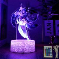 Lámpara 3D Genshin Impact Luz Nocturna LED Figuras Anime Zhongli Raiden Shogun Control Remoto RGB Colores De Sueño Decoración Para Habitación De Niños Regalos Para El Hogar - details 7