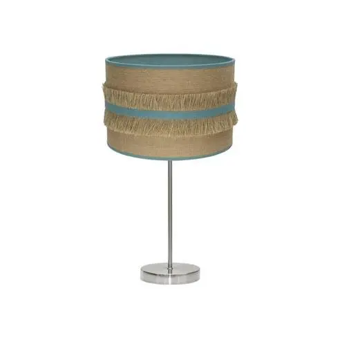 FABRILAMP Lámpara de Mesa Sobremesa Grande Natalia 1xe27 Niquel/saco-turquesa 62x30x30 Cm - Elegante Diseño - 1