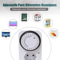 Extrastar - Pack de 2 Enchufes Temporizador Mecánico 24H, Conmutación 15 Min, Interruptor ON/Off, 230V 16A, Blanco - details 0