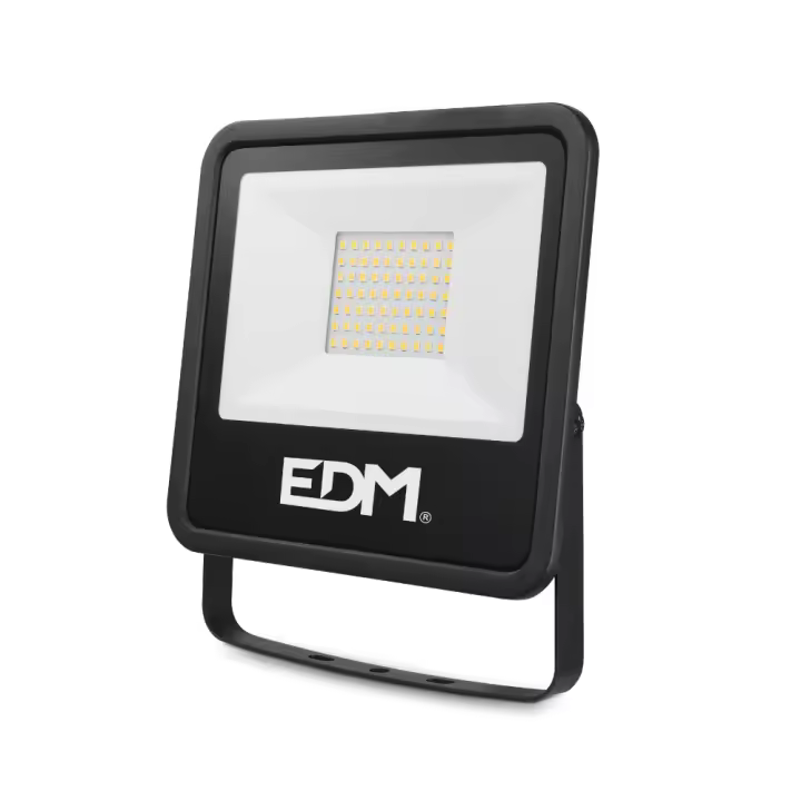 foco proyector led 50w 4000lm 4000k luz dia black series 19,2x2,9x17,5cm edm - 1