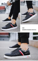 Zapatos Para Hombre Blanco Moda 2024 Cuero Cómodo Casual Planos Tallas Grandes Jóvenes Escuela Patinaje Zapatillas - details 30