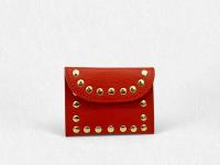 Monedero,Cartera, Tarjetero de Cuero Para Mujer con tachuelas Metálico de Piel cuero, Detalles Brillantes,¡Diseño con detalles punk/rock,El Accesorio Más COOL,Bling del 2025!" - details 2